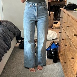 Zara TRF High Rise Wide Leg Jean